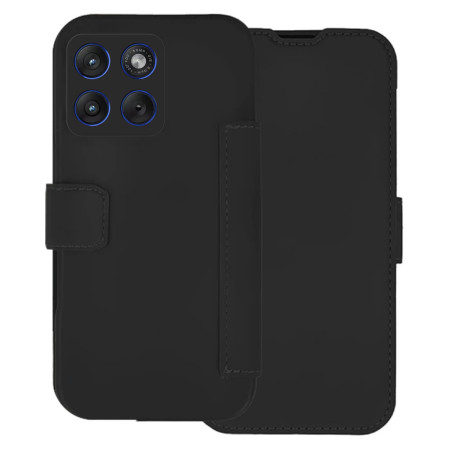 Funda Silicona Suave con Tapa para Motorola Edge 70 5G color Negra