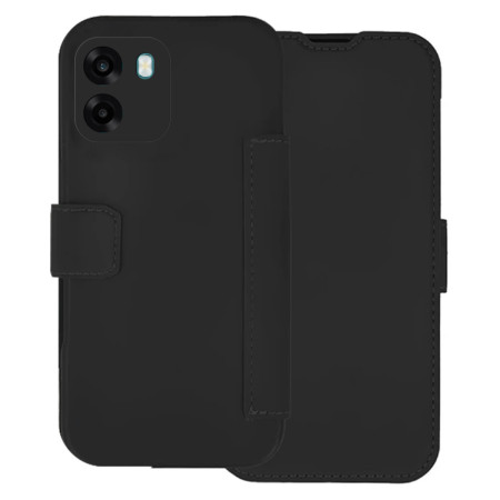 Funda Silicona Suave con Tapa para Oppo A6 4G / 5G color Negra
