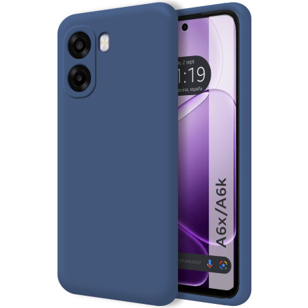 Funda Silicona Líquida Ultra Suave para Oppo A6x / A6k color Azul