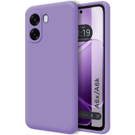 Funda Silicona Líquida Ultra Suave para Oppo A6x / A6k color Morada