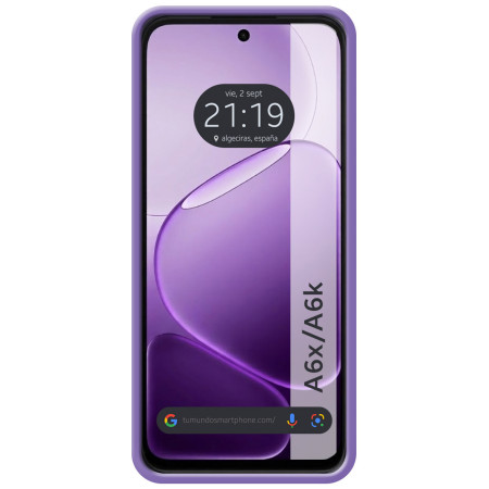 Funda Silicona Líquida Ultra Suave para Oppo A6x / A6k color Morada