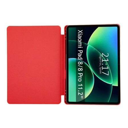 Funda con tapa Smart para Xiaomi Pad 8 / 8 Pro color Roja