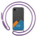 Personaliza tu Funda Colgante Transparente para iPhone 17e (6.1) con Cordon Morado Dibujo Personalizada