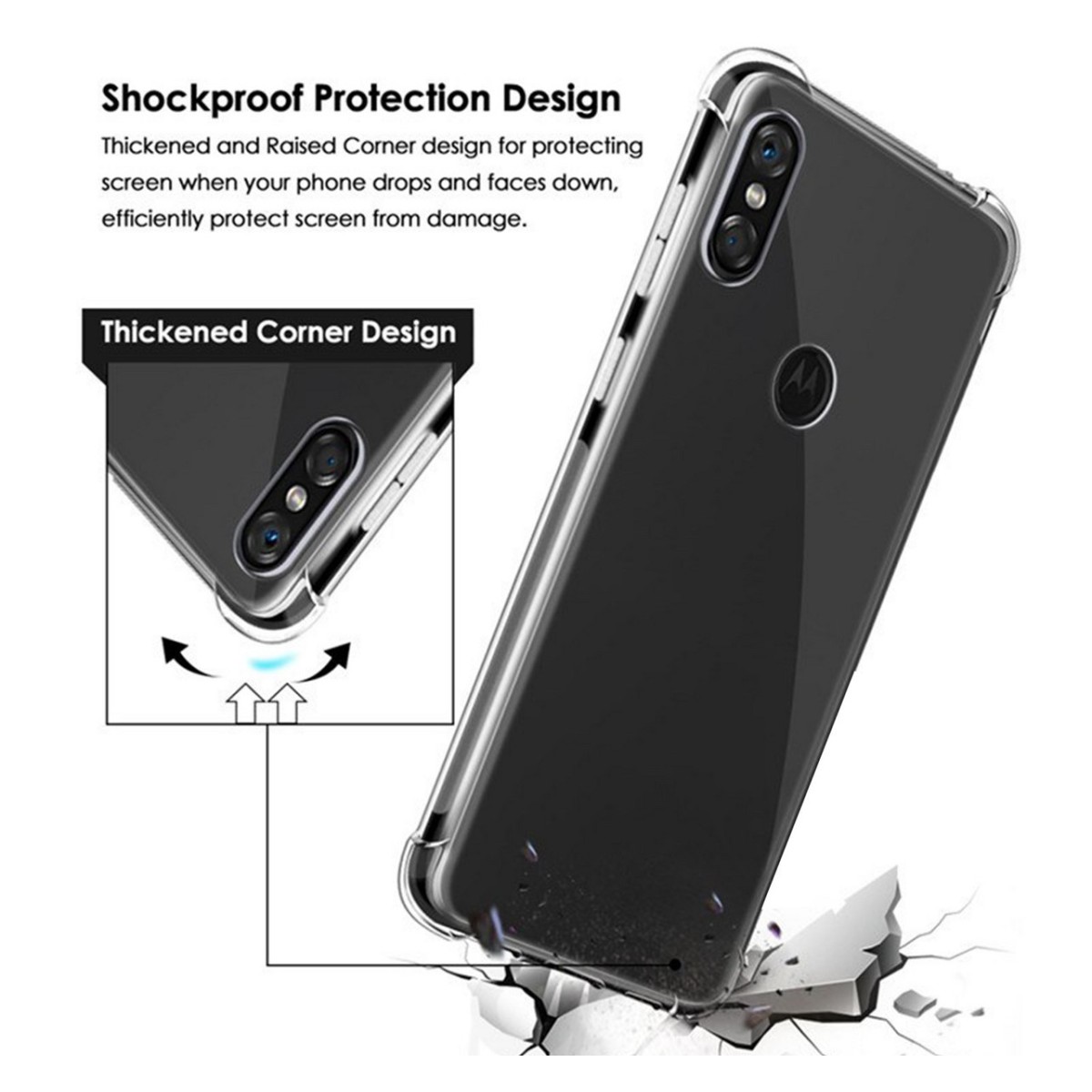 Funda Gel Tpu Anti-Shock Transparente para Motorola One