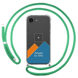 Personaliza tu Funda Colgante Transparente para iPhone 17e (6.1) con Cordon Verde Agua Dibujo Personalizada