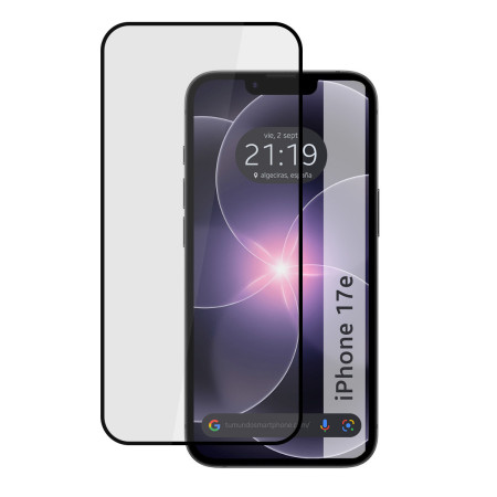 Protector Cristal Templado Completo 5D Full Glue Negro para iPhone 17e (6.1) Vidrio