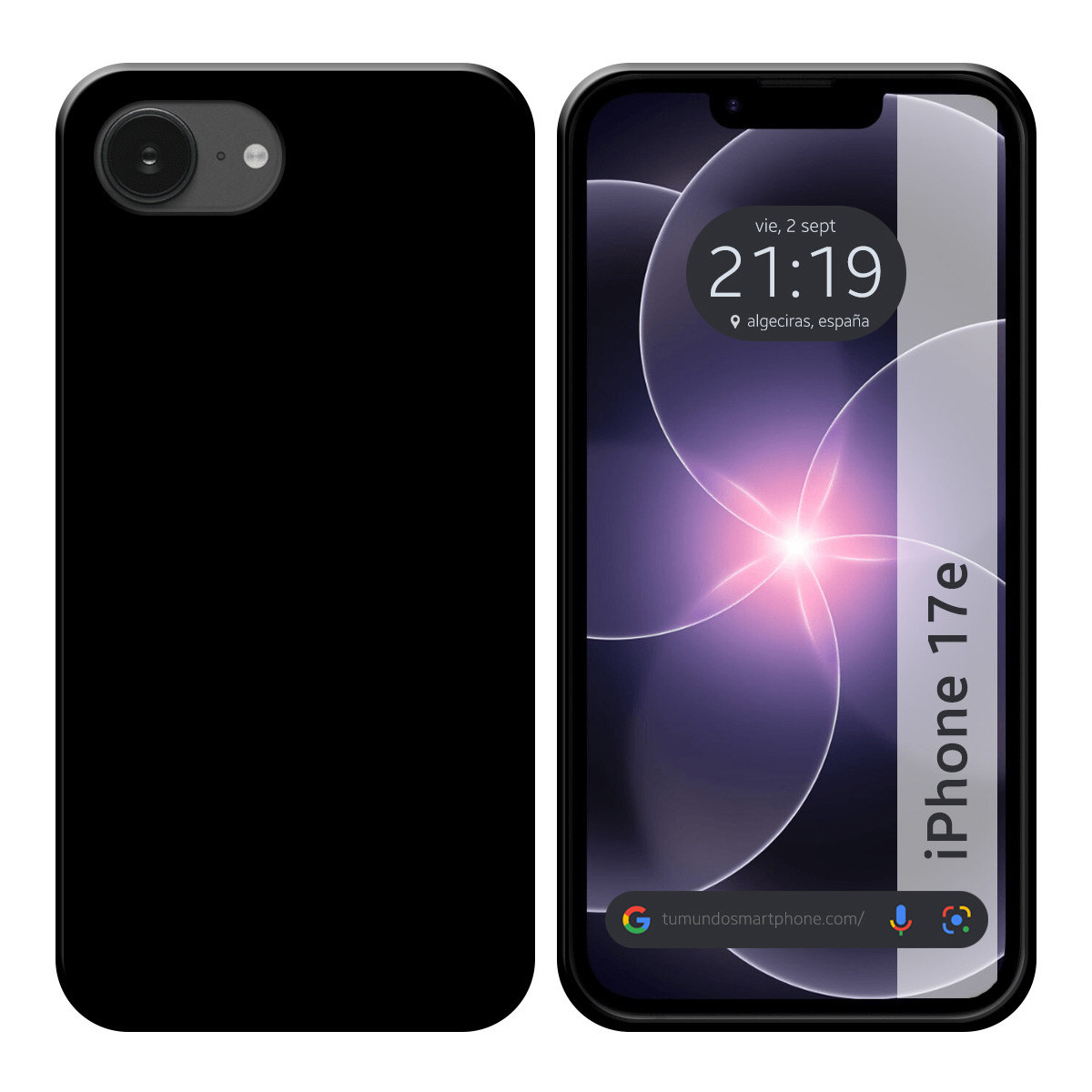 Funda Silicona Gel TPU Negra para iPhone 17e (6.1)