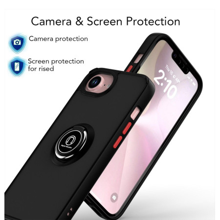 Funda Mate con Borde Negro y Anillo Giratorio 360 para iPhone 17e (6.1)