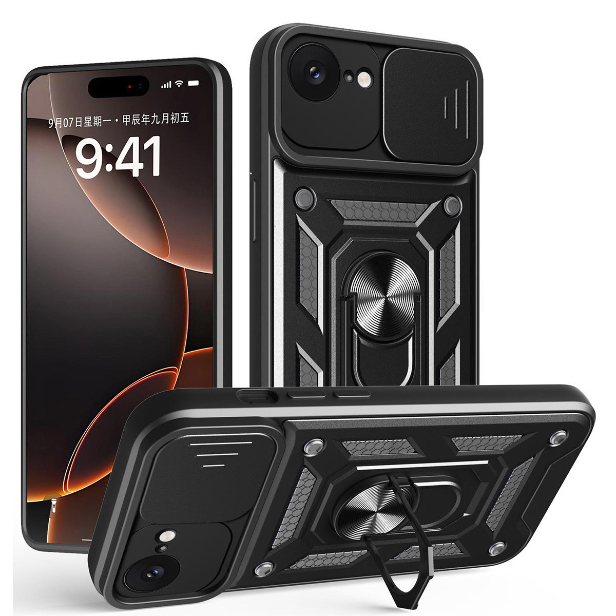 Funda Tough Armor con Anillo Giratorio Negra...