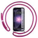 Funda Colgante Transparente para iPhone 17e (6.1) con Cordon Rosa Fucsia