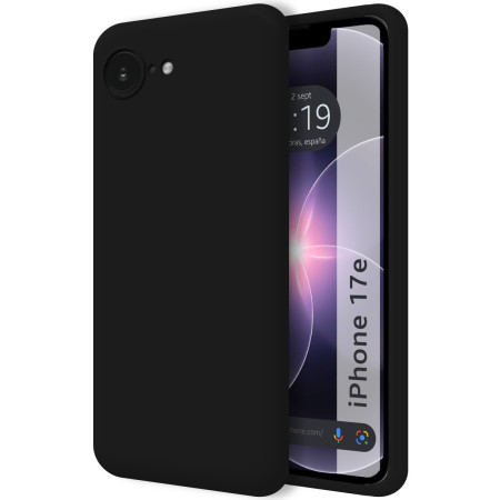 Funda Silicona Líquida Ultra Suave para iPhone 17e (6.1) color Negra
