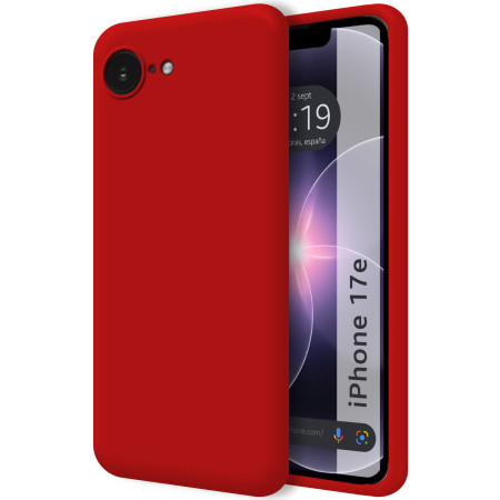 Funda Silicona Líquida Ultra Suave para iPhone 17e (6.1) color Roja