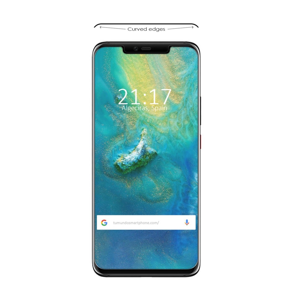 Protector Cristal Templado Frontal Completo Curvo Negro para Huawei Mate 20 Pro Vidrio