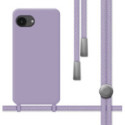 Funda Silicona Líquida con Cordón para iPhone 17e (6.1) color Morada