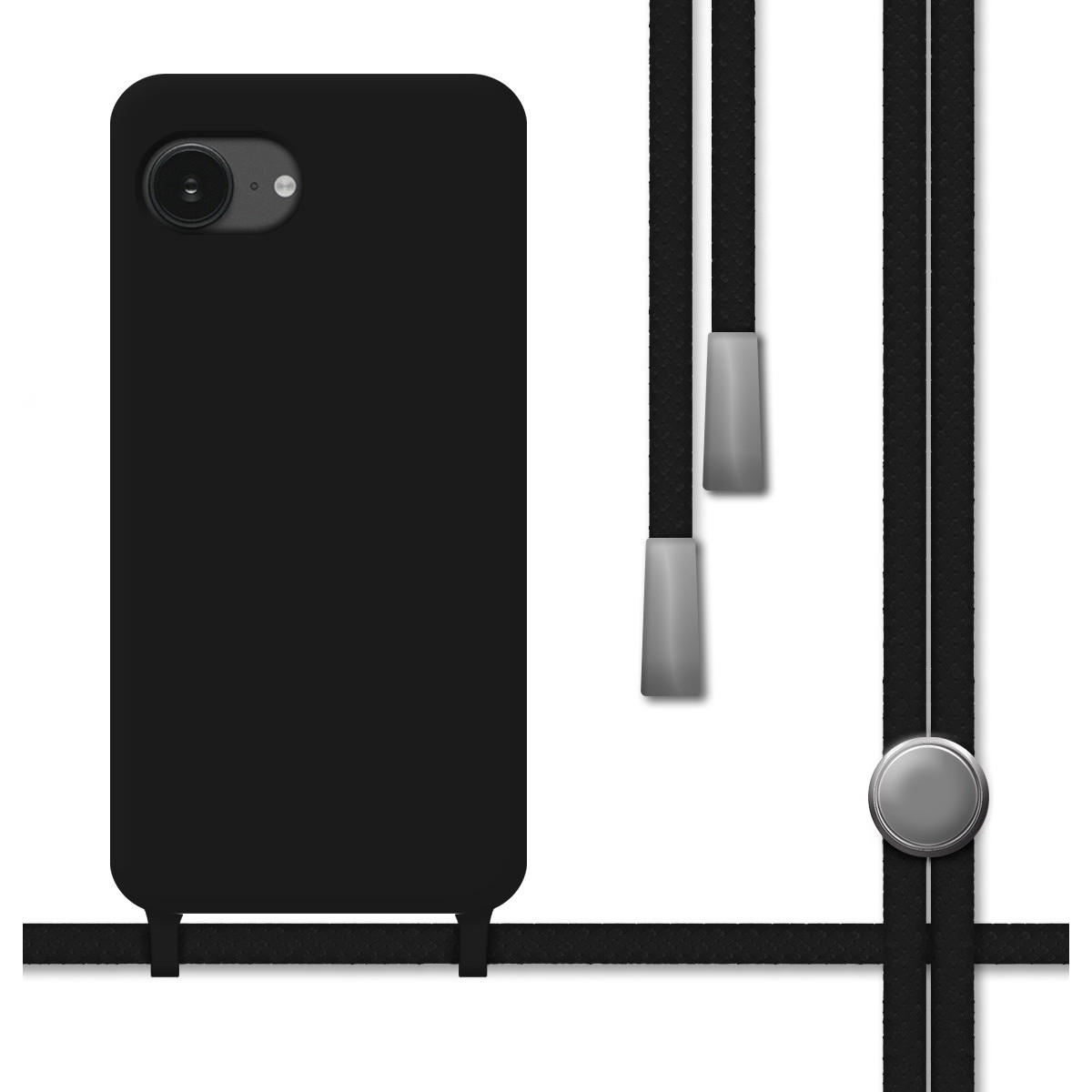 Funda Silicona Líquida con Cordón para iPhone...