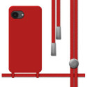 Funda Silicona Líquida con Cordón para iPhone 17e (6.1) color Roja