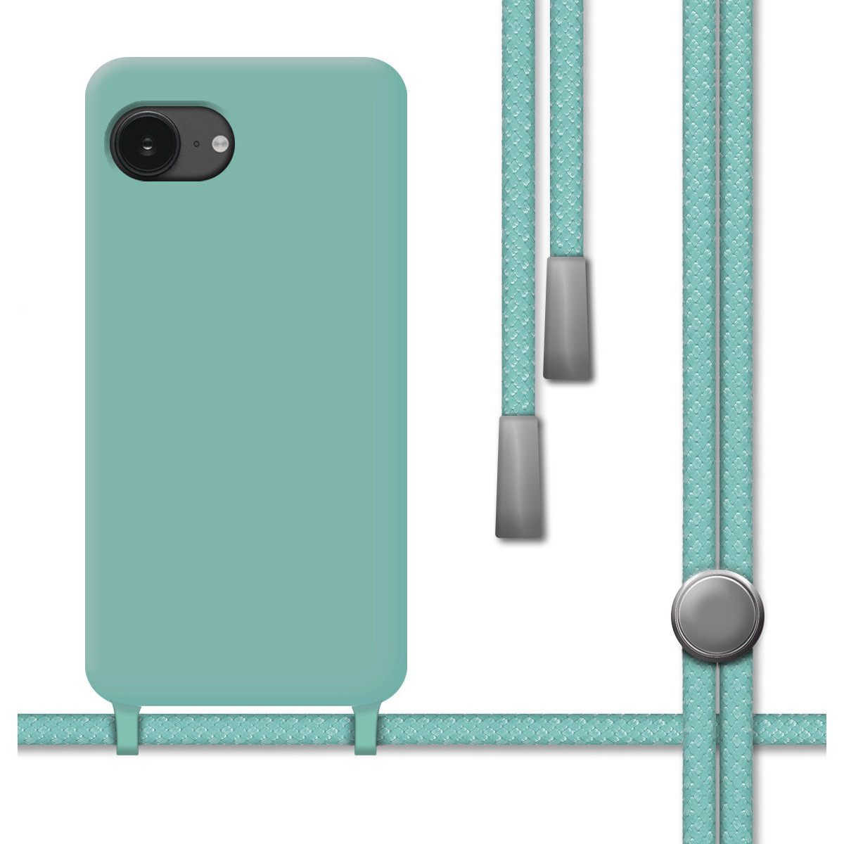 Funda Silicona Líquida con Cordón para iPhone...