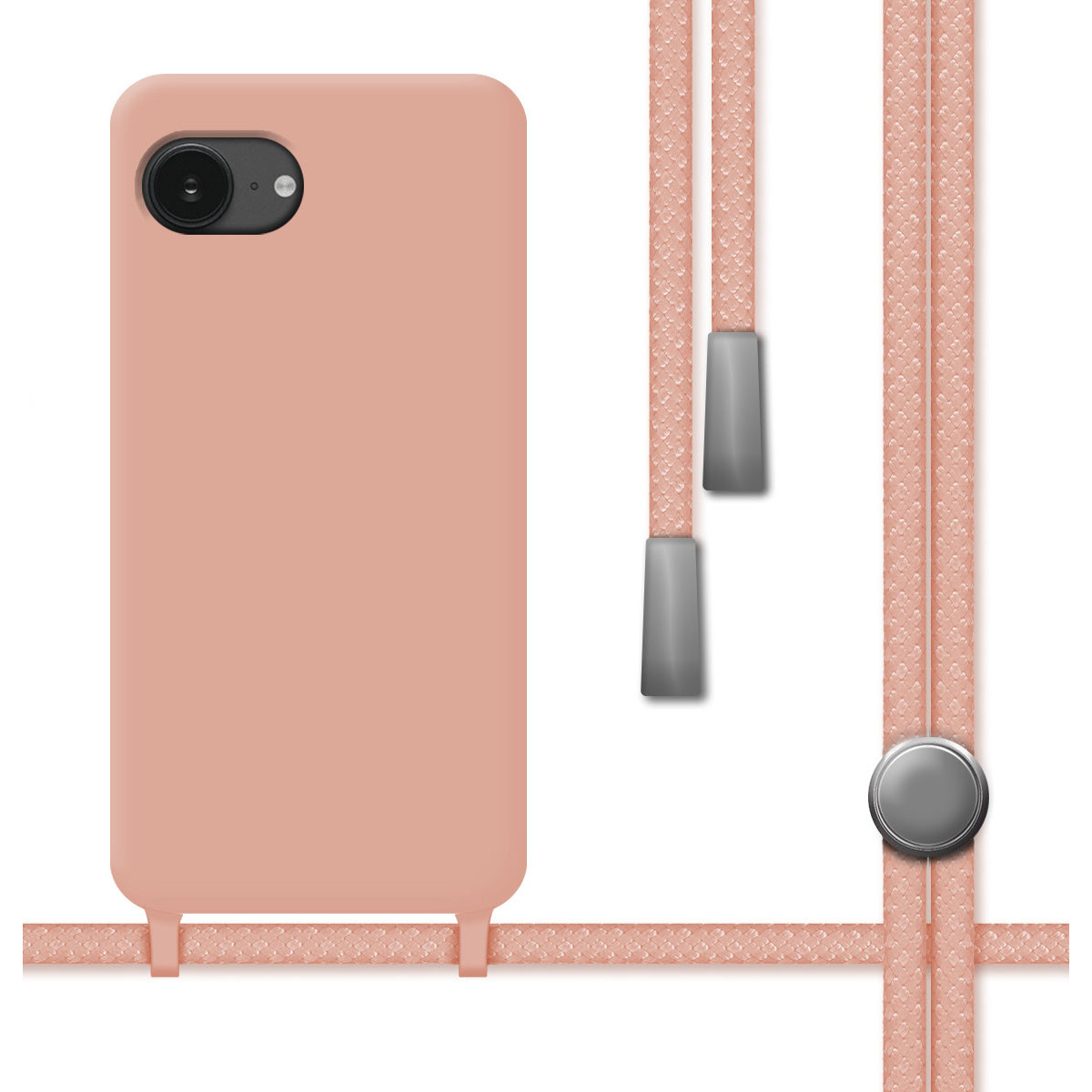 Funda Silicona Líquida con Cordón para iPhone...