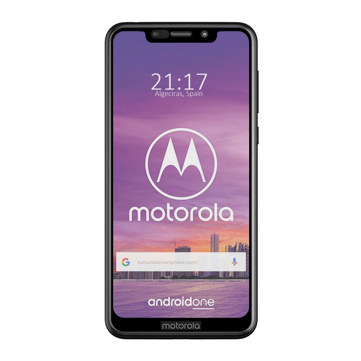 Protector Cristal Templado Frontal Completo Negro para Motorola One Vidrio