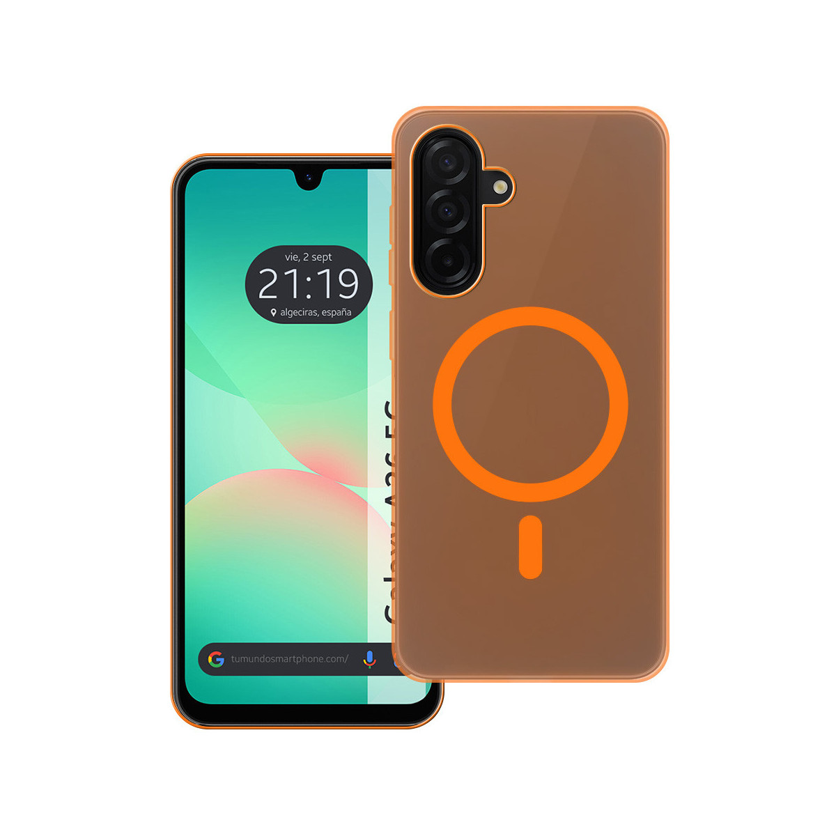Carcasa dura mate para Samsung Galaxy A26 5G compatible con MagSafe color Naranja