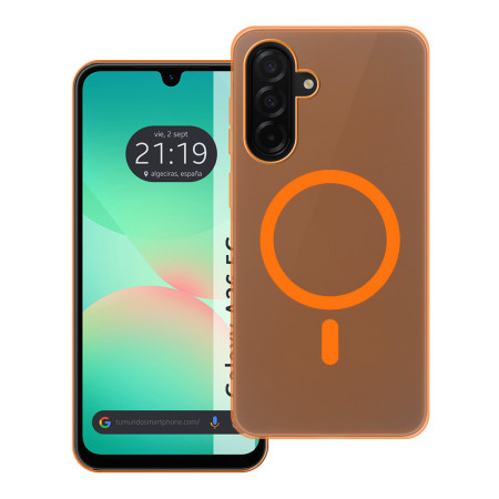 Carcasa dura mate para Samsung Galaxy A26 5G compatible con MagSafe color Naranja