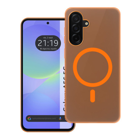Carcasa dura mate para Samsung Galaxy A56 5G compatible con MagSafe color Naranja