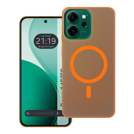 Carcasa dura mate para Oppo Reno 14 FS / 14FS 5G compatible con MagSafe color Naranja