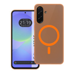 Carcasa dura mate para Samsung Galaxy A57 5G compatible con MagSafe color Naranja