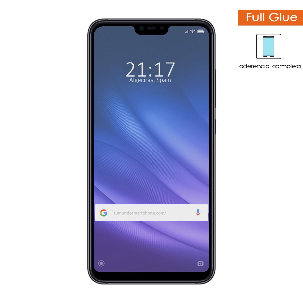 Protector Cristal Templado Completo Full Glue Negro para Xiaomi Mi 8 Lite Vidrio