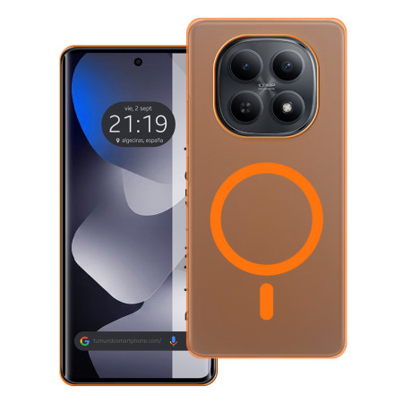 Carcasa dura mate para Xiaomi Redmi Note 15 4G compatible con MagSafe color Naranja
