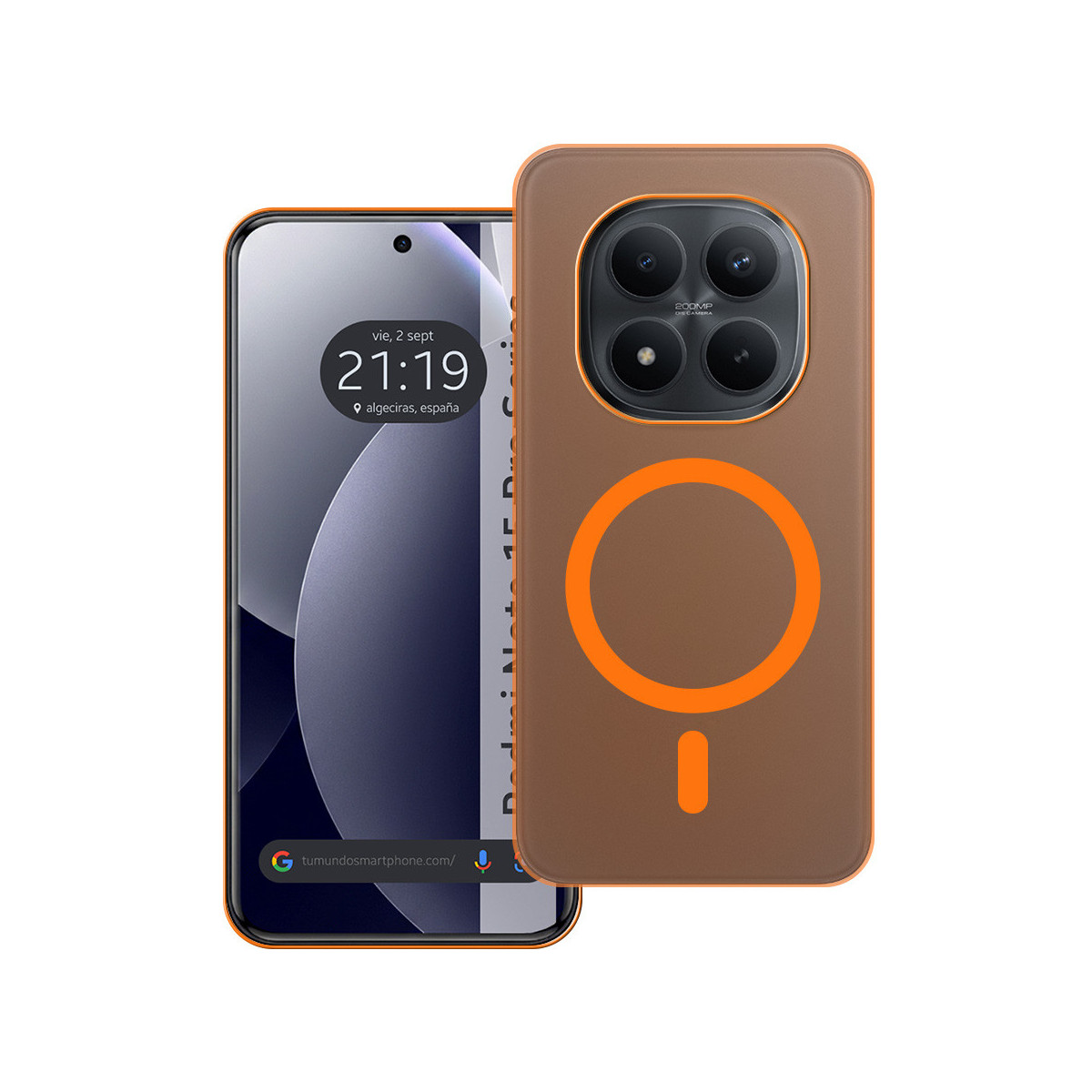 Carcasa dura mate para Xiaomi Redmi Note 15 Pro 5G compatible con MagSafe color Naranja