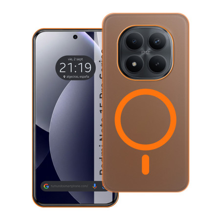 Carcasa dura mate para Xiaomi Redmi Note 15 Pro 4G compatible con MagSafe color Naranja
