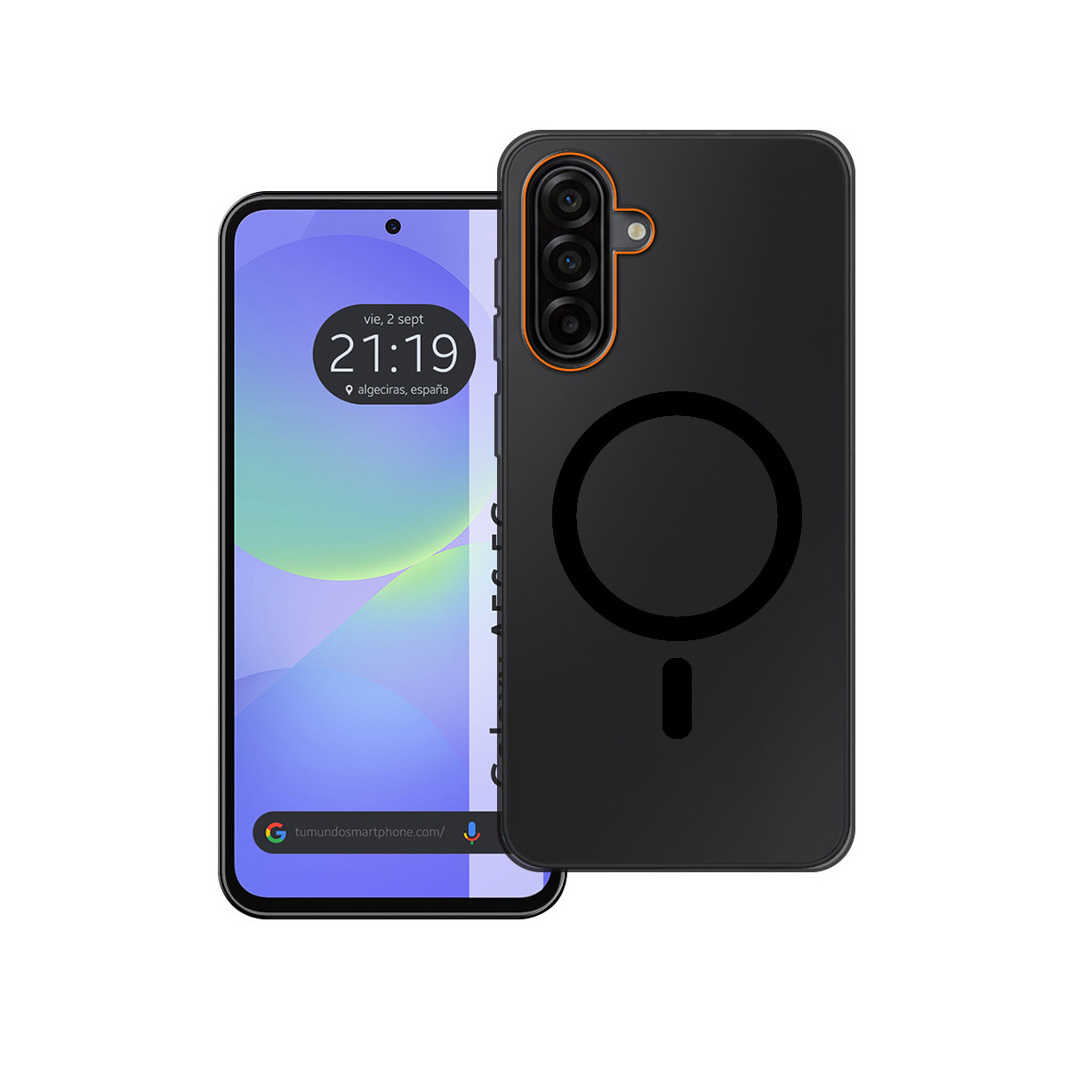 Carcasa dura mate para Samsung Galaxy A56 5G compatible con MagSafe color Negra