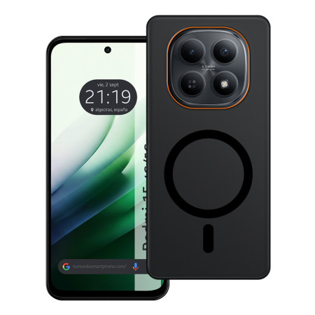 Carcasa dura mate para Xiaomi Redmi 15 4G / 5G compatible con MagSafe color Negra