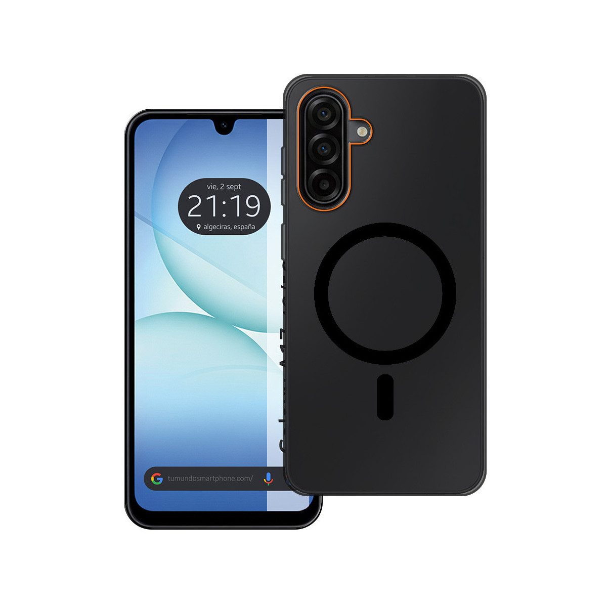 Carcasa dura mate para Samsung Galaxy A17 4G / 5G compatible con MagSafe color Negra