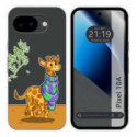 Funda Silicona Transparente para Google Pixel 10a 5G diseño Jirafa Dibujos