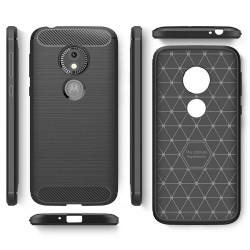 Funda Gel Tpu Tipo Carbon Negra para Motorola Moto E5 Play