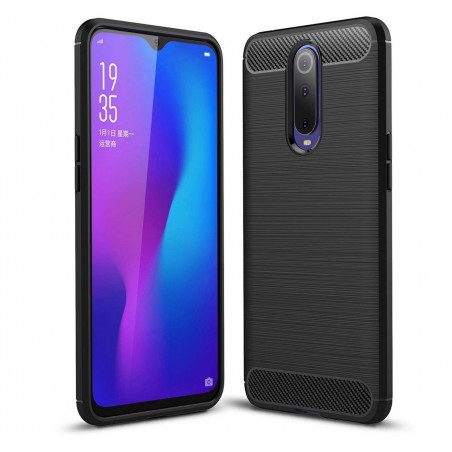 Funda Gel Tpu Tipo Carbon Negra para Oppo RX17 Pro