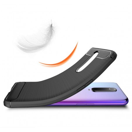 Funda Gel Tpu Tipo Carbon Negra para Oppo RX17 Pro