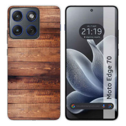 Funda Silicona para Motorola Edge 70 5G diseño Madera 02...