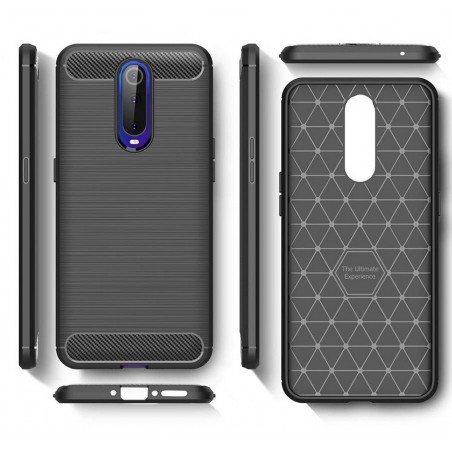 Funda Gel Tpu Tipo Carbon Negra para Oppo RX17 Pro