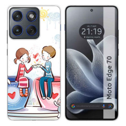 Funda Silicona para Motorola Edge 70 5G diseño Café Dibujos