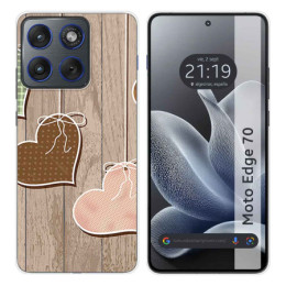 Funda Silicona para Motorola Edge 70 5G diseño Corazones...