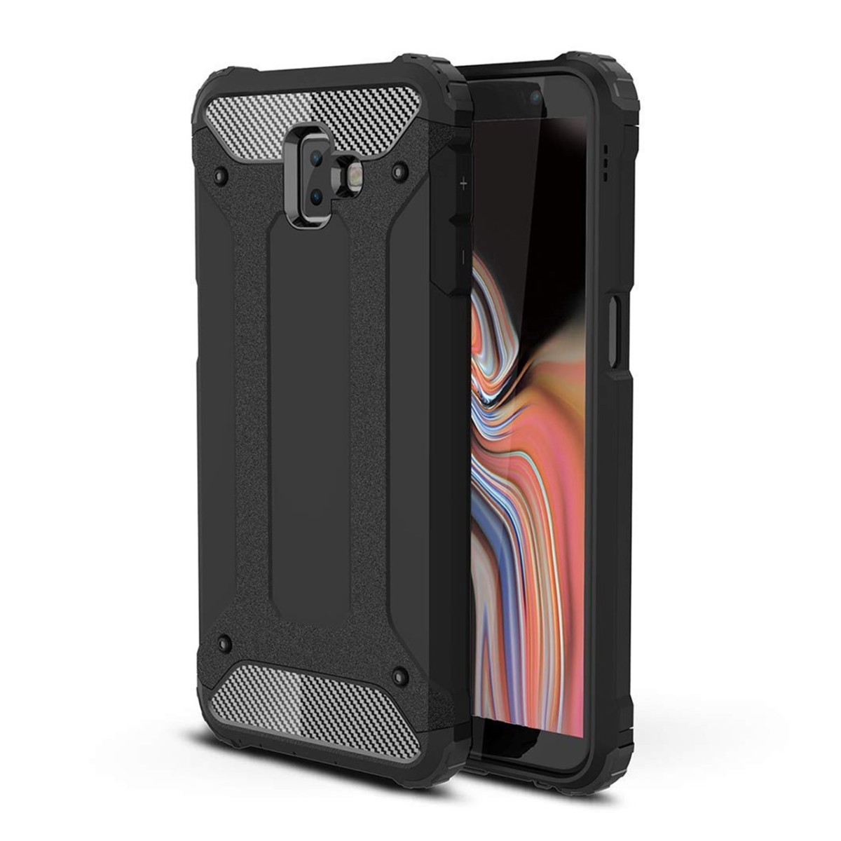 Funda Tipo Hybrid Tough Armor (Pc+Tpu) Negra para Samsung Galaxy J6+ Plus