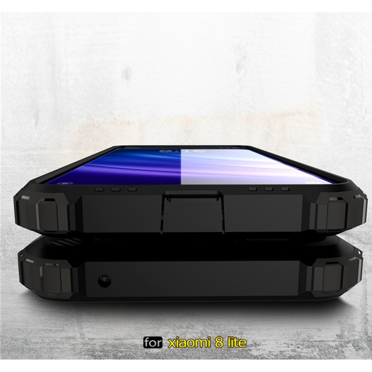 Funda Tipo Hybrid Tough Armor (Pc+Tpu) Negra para Xiaomi Mi 8 Lite