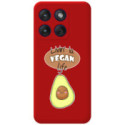 Funda Silicona Líquida Roja para Motorola Edge 70 5G diseño Vegan Life Dibujos
