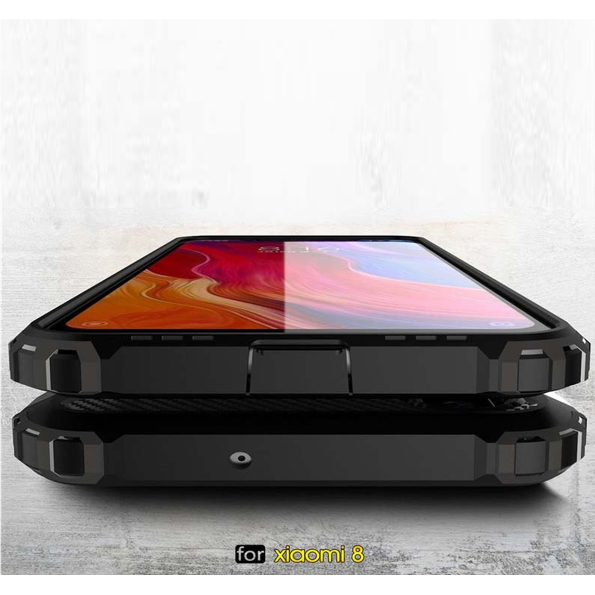 Funda Tipo Hybrid Tough Armor (Pc+Tpu) Negra para Xiaomi Mi 8 Pro