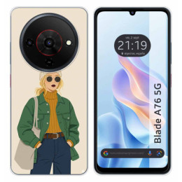 Funda Silicona para Zte Blade A76 5G diseño Mujer 03 Dibujos