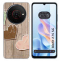 Funda Silicona para Zte Blade A76 5G diseño Corazones Madera Dibujos