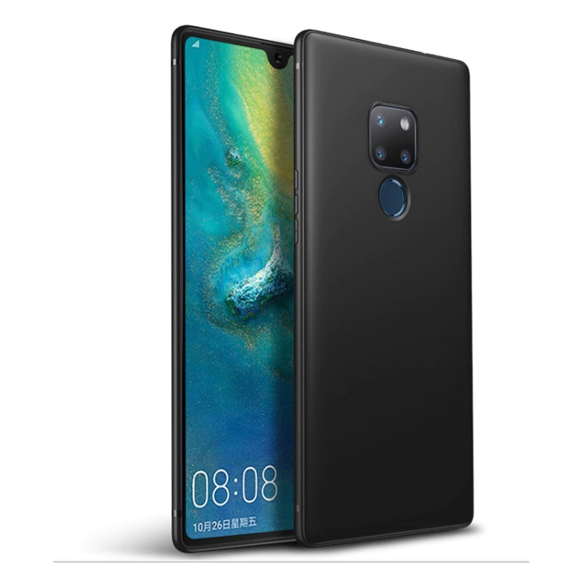 Funda Gel Tpu Tipo Mate Negra para Huawei Mate 20
